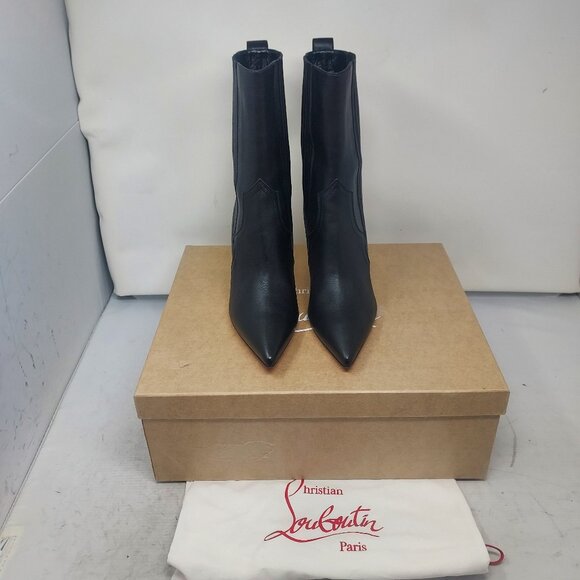 Christian Louboutin Santigag Black Leather Western Boot - Picture 7 of 11